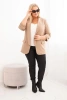 Dámská bunda Plus Size bez zapínání s podšívkou XL/2XL tmavě béžová