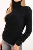Women's alpaca sweater with turtleneck black