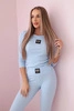 Gestreiftes Set Bluse + Leggings blau 