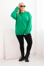Women's Plus Size Loop Sweatshirt Cotton Basic with Round Neck green