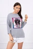 American Girl Grafik Bluse grau S/M - L/XL