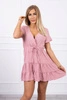 Dress with an envelope neckline dark pink