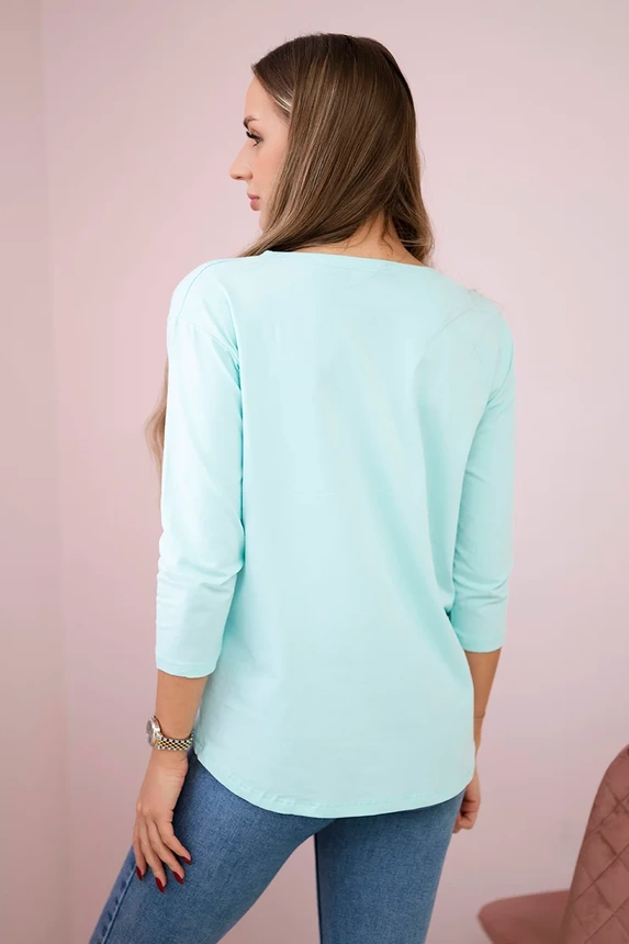 Blouse with graphics 3D Noteworthy mint