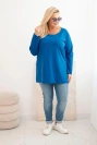 Dámska blúzka Plus Size s lodičkovým výstrihom chabrová