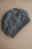 Women's winter hat made of wool with decorative weave K451 dark gray