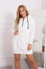 Insulated dress with a hood ecru