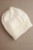 Women's winter hat acrylic with decorative weave K462 ecru