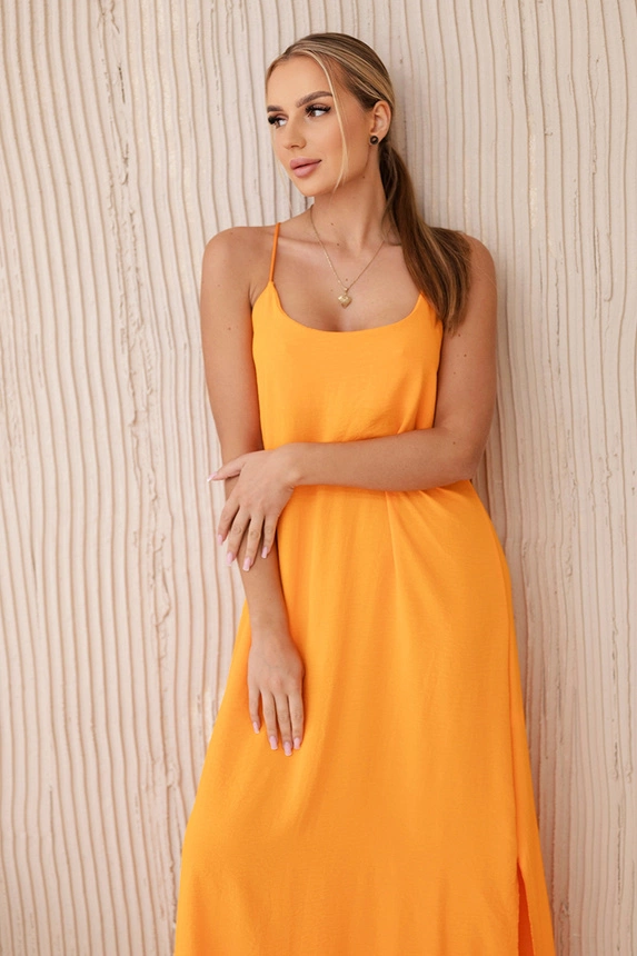 Langes trägerloses Kleid Orange