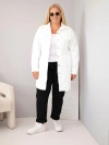Women's Plus Size Quilted Jacket with Collar and Pockets white