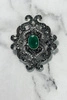 Brooch XZ459-107 silver + green