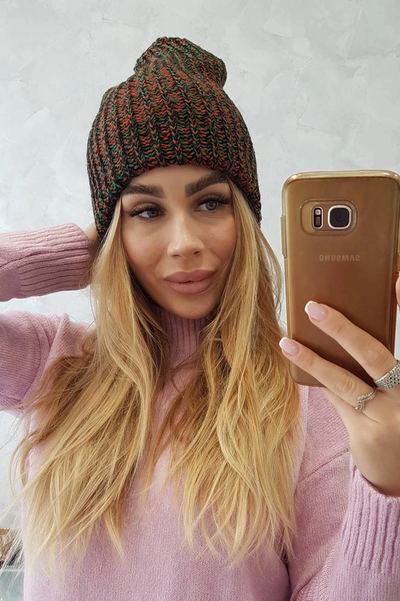 Dámska šiltovka Delia K260 ruda + tmavozelená