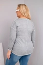 Damenbluse Plus Size mit dem Aufdruck Love You More grau