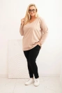 Plus Size women's blouse with a V-neck and long sleeves fango