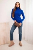 Women's viscose sweater with a turtleneck and long sleeves cobalt blue
