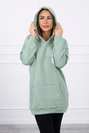 Sweatshirt mit Kapuze und Aufnähern dunkel mint
