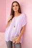 Muslin blouse with a necklace light purple