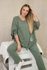 Oversize cotton set sweatshirt + pants khaki