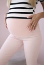 Spodnie ciążowe, kolorowy jeans pudrowy róż