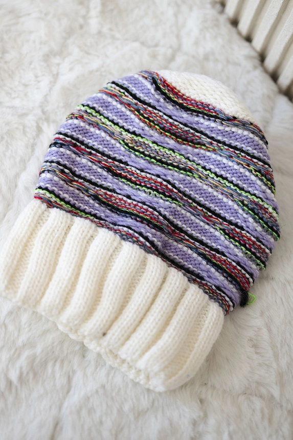 Women's cap Feba K330 ecru+purple