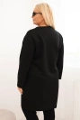 Dámska sukňa Plus Size maslo s vreckom a rukávom 3/4 čierna