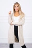 Pullover Cardigan mit kariertem Gewebe beige