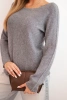 Women's sweater made of viscose with long sleeves and a round neckline dark gray