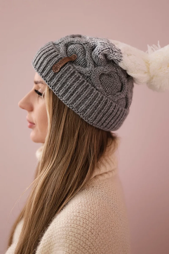 Alice Fleecemütze K248 grau+weiß