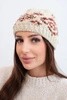 Women's wool winter hat with decorative crystals K399 black