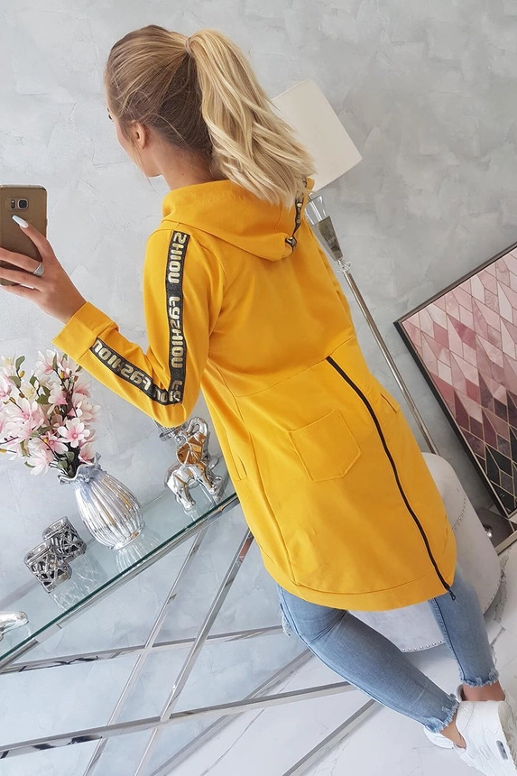 Sweatshirt mit Reißverschluss am Rücken Senf