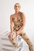 Fitness set top + push up leggings camel