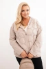 Dámska mikina Plus Size bavlnená na zips béžová