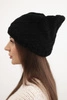 Women's winter hat with decorative weave and classic design K372 black