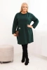 Dámska sukňa Plus Size maslová s vreckom a rukávom 3/4 tmavozelená
