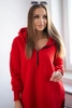 Insulated sweatshirt with slits on the sides red