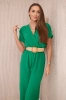 Overalls with a decorative belt at the waist dark green