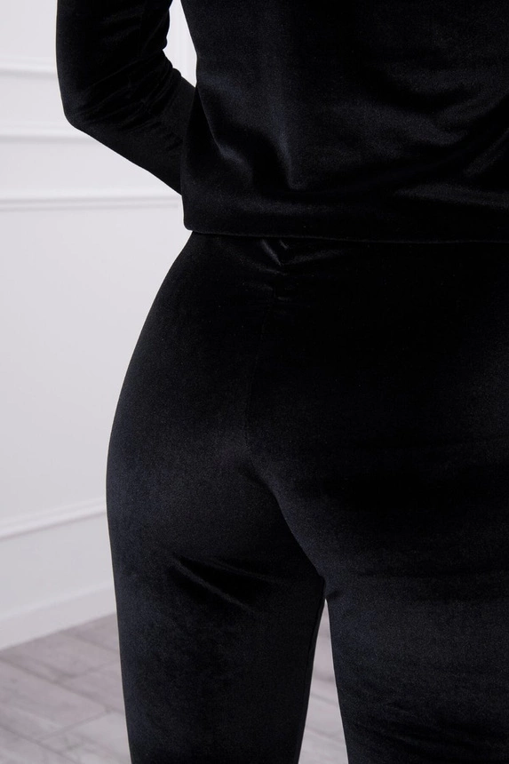 Velor set with ruffles at the back black