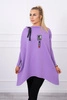 Oversize sweatshirt with asymmetrical sides purple