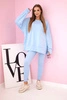 Set sweatshirt aus butterweichem Material + gerippte Hose blau