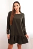 Dress with a flounce khaki
