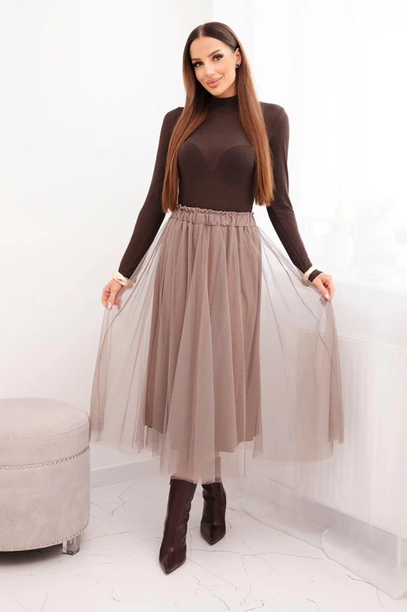 Midi tulle skirt women's with lining viscose fango