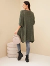Damen Oversize Pullover mit lockerem Strick ohne Verschluss khaki
