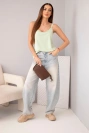 Damen-Top mit Trägern und Spitzenverzierung mintgrün