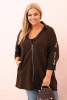 Women's butter-colored sweatshirt with decorative sleeves black