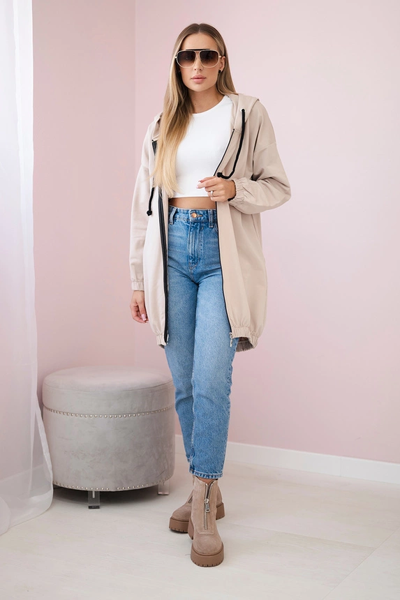 Sweatshirt with print "The world is yours" light beige