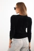 Women's alpaca sweater with a round neckline black