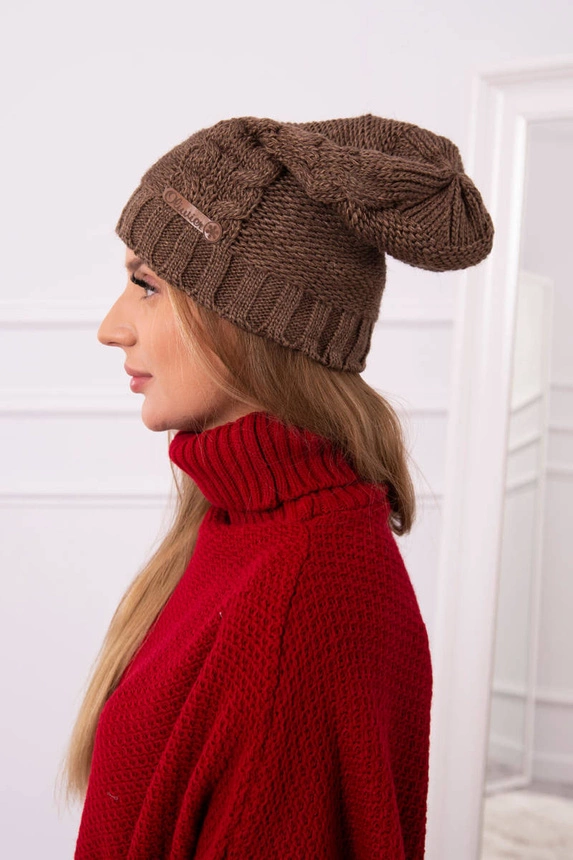 Čapica s fleece Ula K271 cappuccino