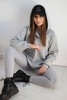 Set aus 3 in 1 Sweatshirt, Top und Leggings grau