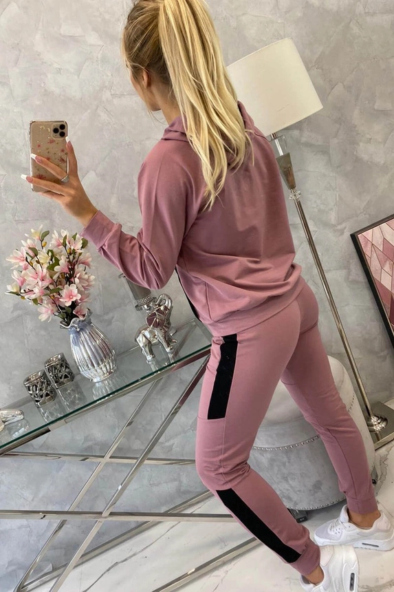 Sportset mit Streifen dunkelrosa