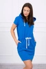 Tied dress with hood muave-blue