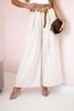 Wide-leg belted trousers beige